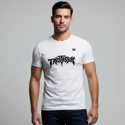Unisex Midnight Black TRUST ISSUE Graphic Printed Basic T-Shirt