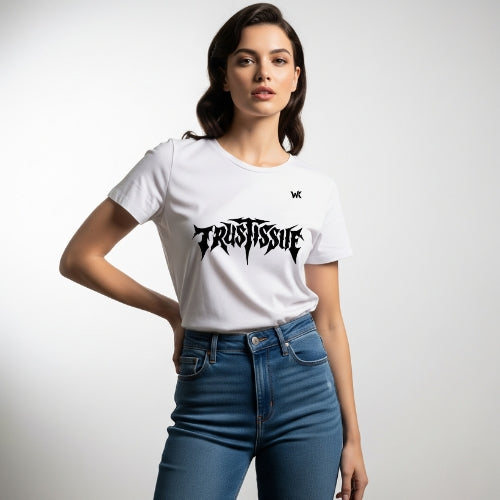 Unisex Midnight Black TRUST ISSUE Graphic Printed Basic T-Shirt