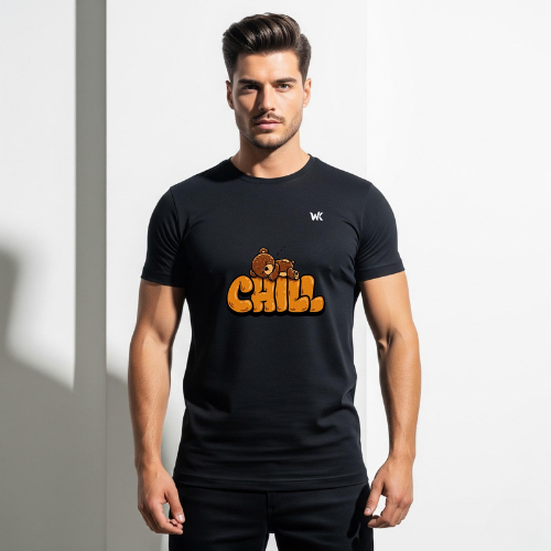 Unisex Shadow Black Chill Graphic Printed Basic T-Shirt