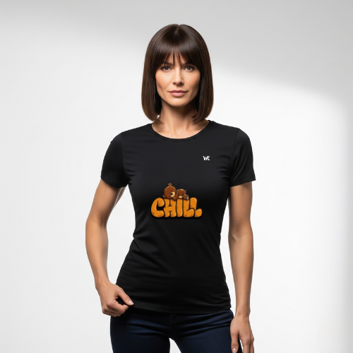 Unisex Shadow Black Chill Graphic Printed Basic T-Shirt