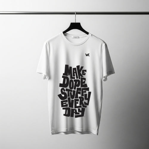 Unisex Frost White Make Dope Stuff Everyday Graphic Printed Basic T-Shirt