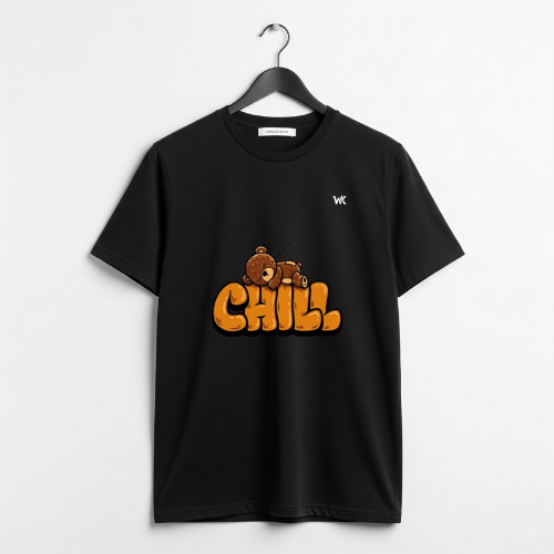 Unisex Shadow Black Chill Graphic Printed Basic T-Shirt