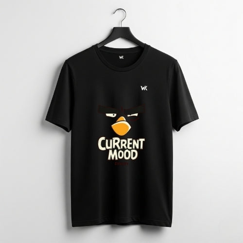 Unisex Ink Black Current Mood Graphic Printed Basic T-Shirt