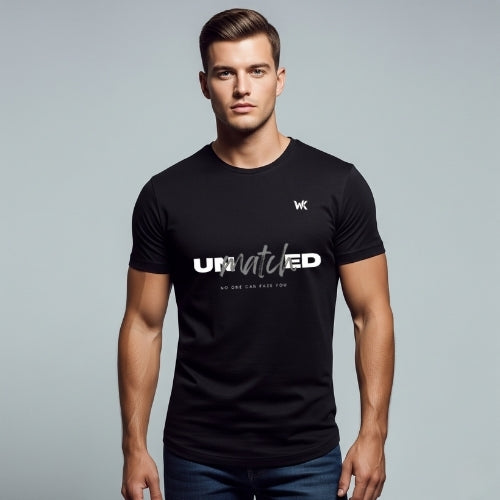 Unisex Raven Black UNMATCHED Graphic Printed Basic T-Shirt