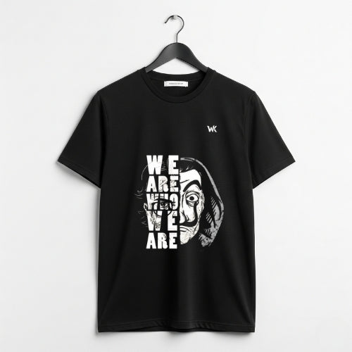 Unisex Obsidian Black WE ARE WHO WE ARE Graphic Printed Basic T-Shirt